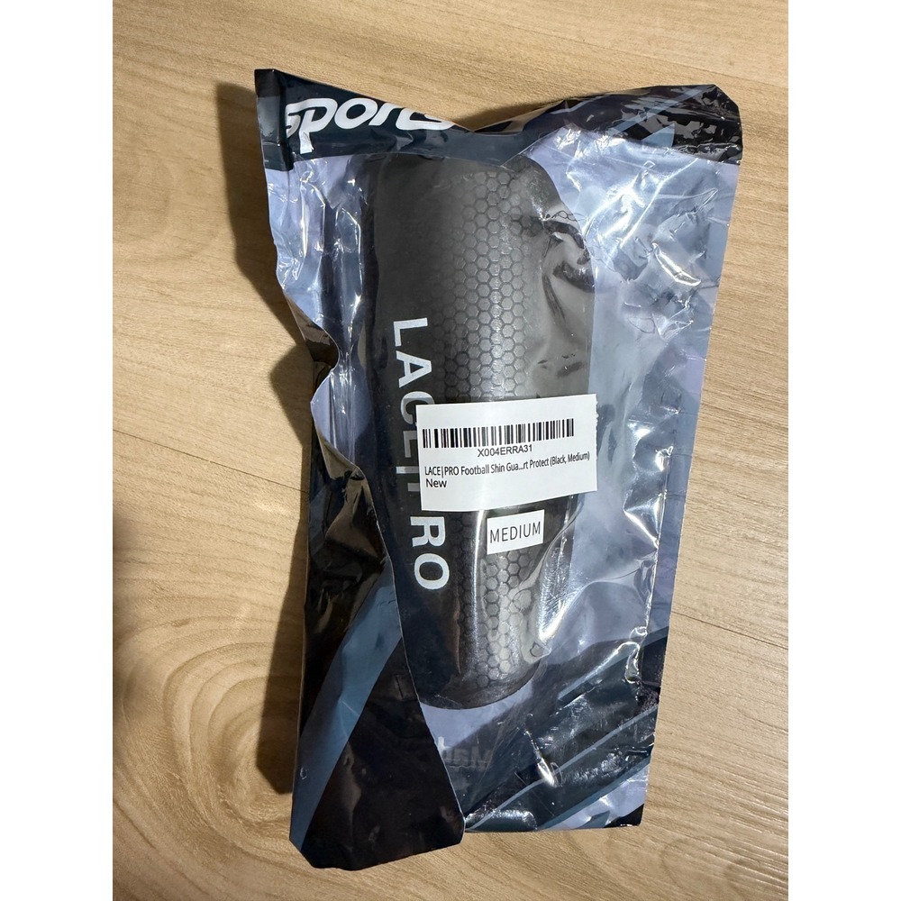 LACEPRO Football Shin Guard Protect‎ Black M Soccer Protective Gear Impact
